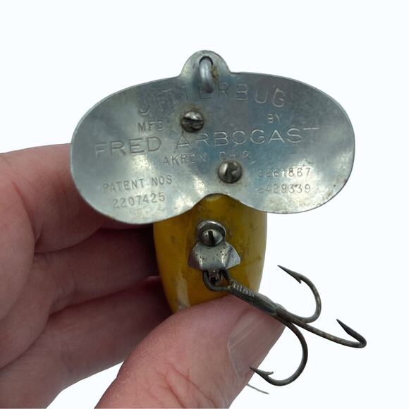 Fred Arbogast Jitterbug Vintage Lure Frog Pattern Topwater Fishing Lure - Picture 5 of 6
